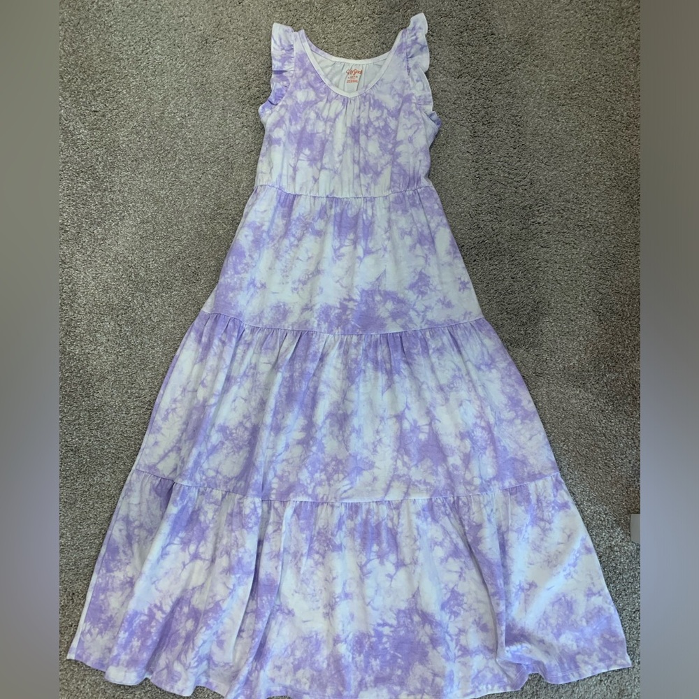 Girls Cat and Jack purple tie dye casual dress. New, Never worn. Size 10/12.